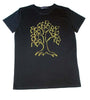 yellow tree black t-shirt